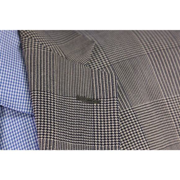 Giorgio Armani Black Label Current Black/Tan Plaid Wool-Silk 2-Btn Sportcoat 42R - Picture 5 of 9